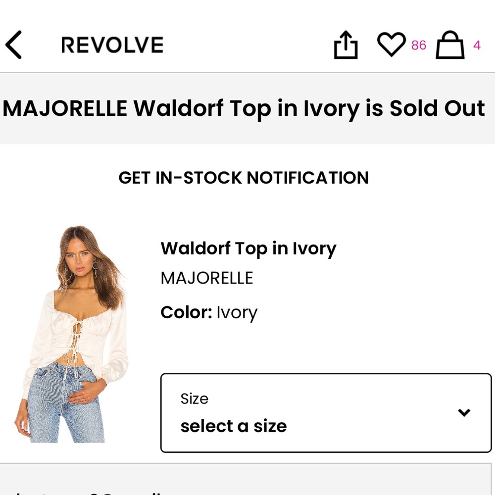 Waldorf Top in Ivory
MAJORELLE
Color: Ivory